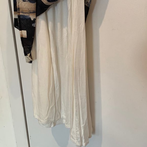 Sejour for Nordstroms off-the-shoulder blue / bronze / white boho dress (14W) - Picture 10 of 10